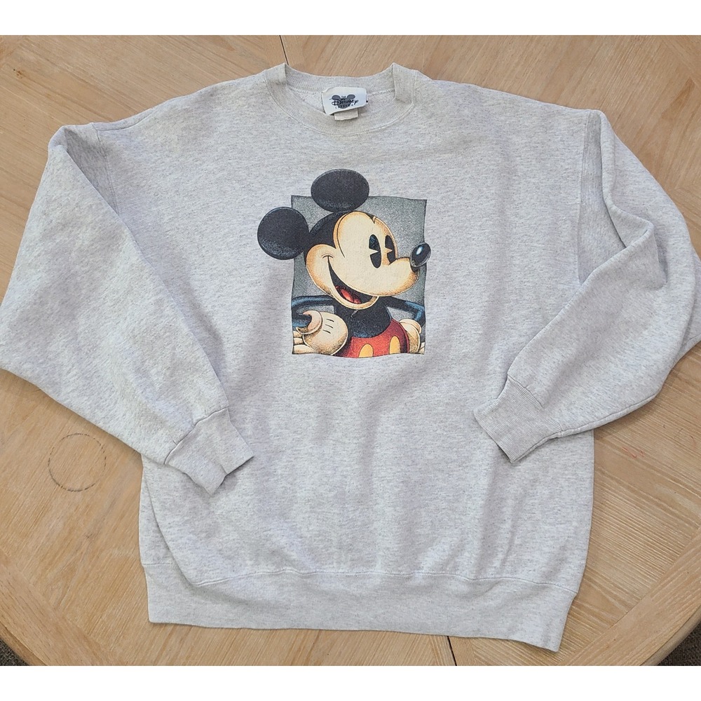 Disney Catalog Sweatshirt Men XL Gray Fair Vintage Mickey Mouse Graphic USA Made
